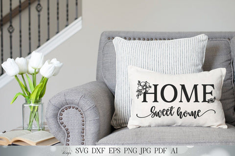 Home Sweet Home SVG | Floral SVG | Farmhouse Sign SVG | dxf and more! | Printable SVG Diva Watts Designs 