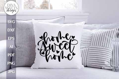 Home Sweet Home SVG For Door Hanger SVG Home Sweet Home Front Porch Sign SVG Home Sweet Home for Cricut Home Sweet Home svg For Sign SVG Diva Watts Designs 