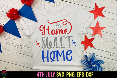 Home Sweet Home SVG I 4th of July SVG I Patriotic SVG PNG SVG Happy Printables Club 