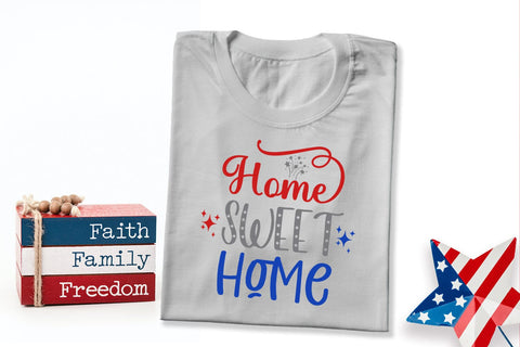 Home Sweet Home SVG I 4th of July SVG I Patriotic SVG PNG SVG Happy Printables Club 
