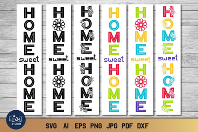Home Sweet Home SVG, Porch Sign SVG with Flowers, Front Porch Sign. SVG Elinorka 