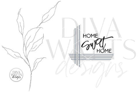 Home Sweet Home SVG | Round Farmhouse Plaid Design SVG Diva Watts Designs 