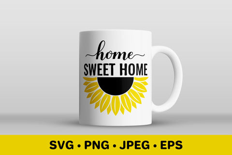 Home Sweet Home SVG. Sunflower round door sign SVG LaBelezoka 