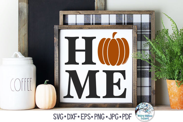 Home with Pumpkin SVG SVG Wispy Willow Designs 