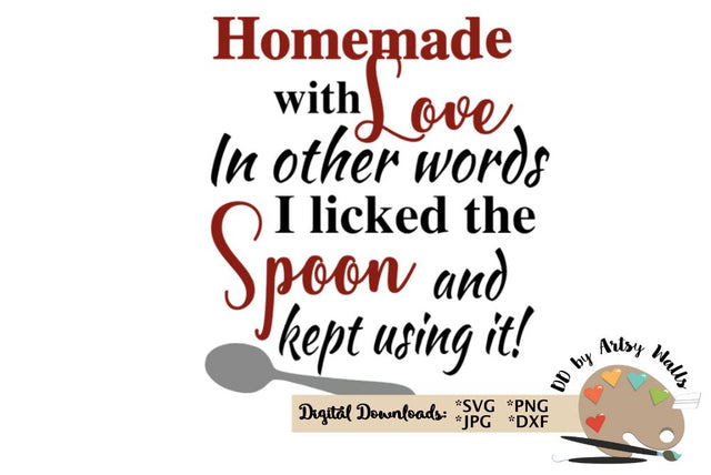 Homemade with love svg - funny baking cooking - Kitchen decor SVG The Artsy Spot 