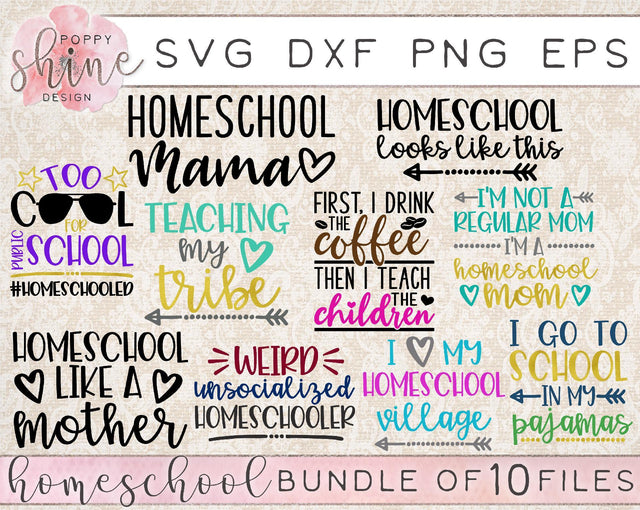 Homeschool Bundle SVG Poppy Shine Design