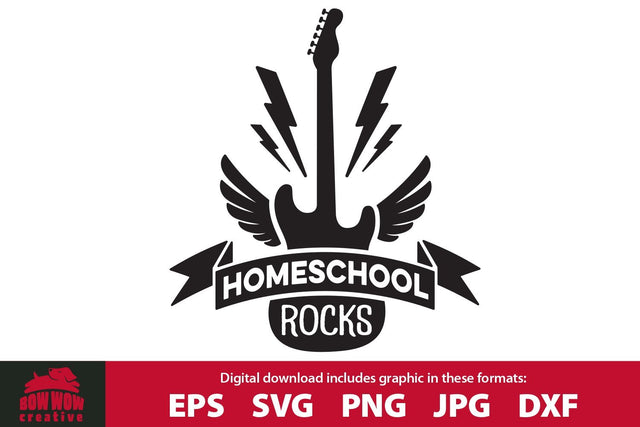 Homeschool Rocks - Cool Homeschool Quote SVG Cutting File SVG Bow Wow Creative 