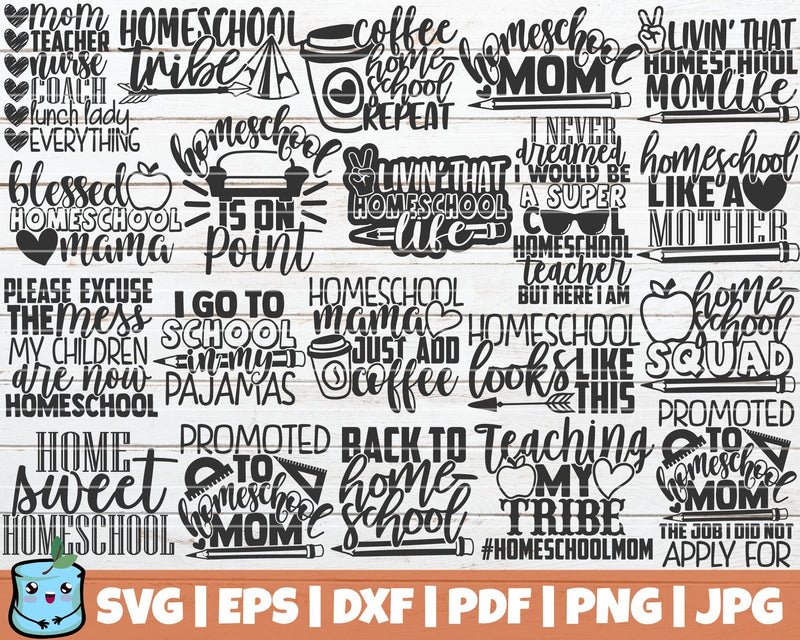 Homeschool SVG Bundle SVG MintyMarshmallows 