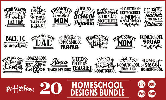 Homeschool SVG Designs Bundle SVG PatternFeed8 