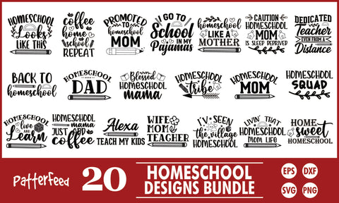 Homeschool SVG Designs Bundle SVG PatternFeed8 