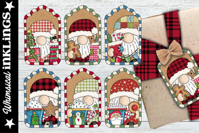 Homespun Christmas Gnome Tags Sublimation Whimsical Inklings 