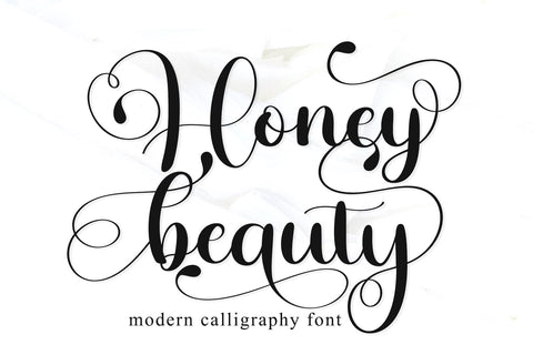 Honey Beauty - modern calligraphy font Font letterbeary 