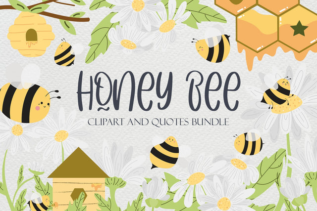 Honey Bee Clipart And Quotes SVG Bundle SVG dapiyupi store 