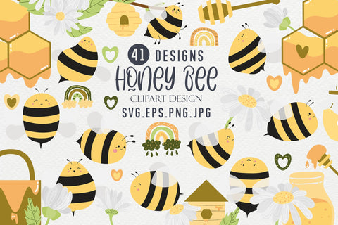 Honey Bee Clipart And Quotes SVG Bundle SVG dapiyupi store 