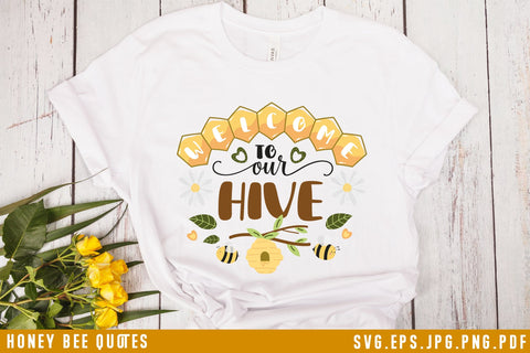 Honey Bee Clipart And Quotes SVG Bundle SVG dapiyupi store 