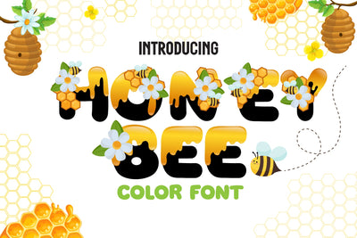 Honey Bee Color Fonts Font Fox7 By Rattana 
