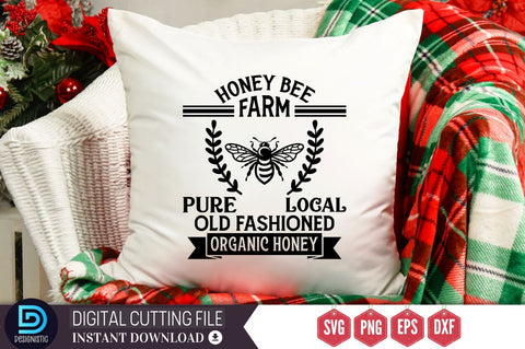 Honey bee farm pure local old fashioned organic honey SVG, Honey bee farm pure local old fashioned organic honey SVG DESIGNISTIC 