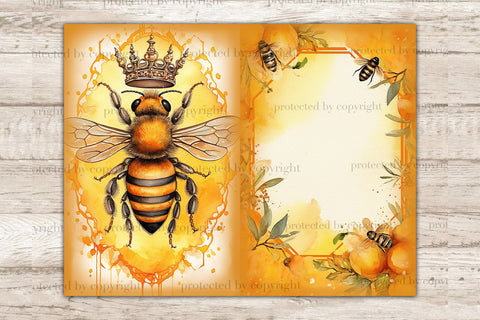 Honey Bee Junk Journal Pages | Woman Journal Printable SVG GlamArtZhanna 