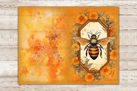 Honey Bee Junk Journal Pages | Woman Journal Printable SVG GlamArtZhanna 
