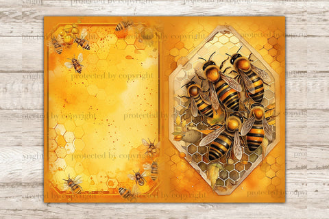 Honey Bee Junk Journal Pages | Woman Journal Printable SVG GlamArtZhanna 