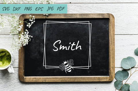 Honey Bee Monogram frame, Bee Frame SVG SVG Irina Ostapenko 