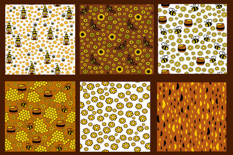 Honey Bee Pattern. Digital Paper. Gnome Bee. Bumble Bee Digital Pattern Samaha Design 