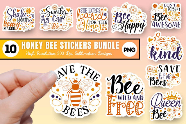 Honey Bee Stickers Bundle Sublimation Regulrcrative 