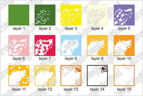 Honey bee with flowers svg Layered honeycomb svg Papercraft 3D Paper LanaMagDigital 