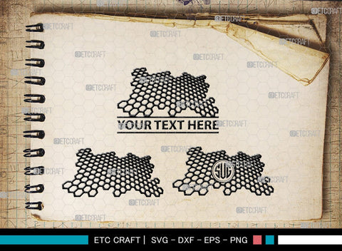 Honey Bees Monogram, Honey Bees Silhouette, Honey Bees SVG, Honey Svg, Beehive Svg, Honeycomb Svg, Bumble Bee Svg, SB00178 SVG ETC Craft 