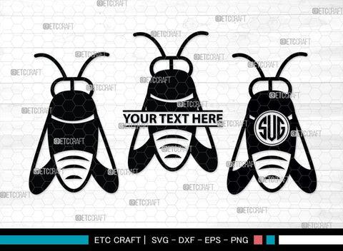 Honey Bees Monogram, Honey Bees Silhouette, Honey Bees SVG, Honey Svg, Beehive Svg, Honeycomb Svg, Bumble Bee Svg, SB00178 SVG ETC Craft 