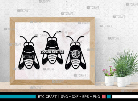 Honey Bees Monogram, Honey Bees Silhouette, Honey Bees SVG, Honey Svg, Beehive Svg, Honeycomb Svg, Bumble Bee Svg, SB00178 SVG ETC Craft 