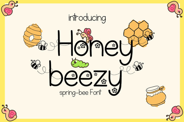 Honey Beezy - Spring Bee Font Font Dm Letter Studio 