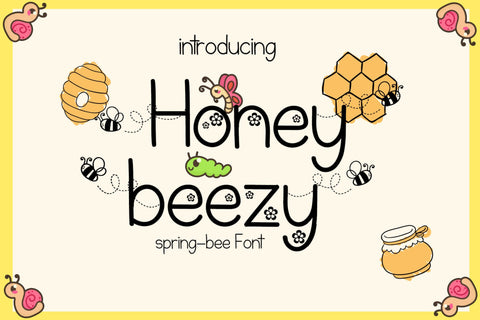 Honey Beezy - Spring Bee Font Font Dm Letter Studio 