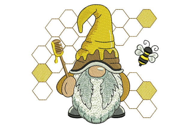 Honey Gnome Embroidery Design. Bee Embroidery Design Embroidery/Applique DESIGNS NextEmbroidery 