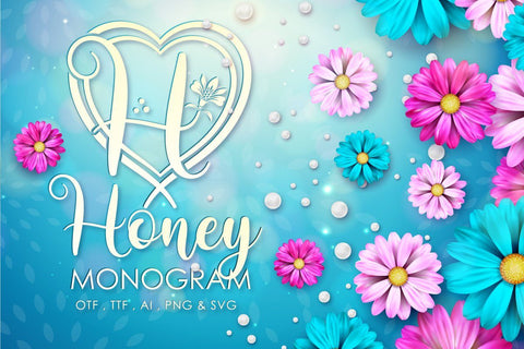 Honey Monogram Font studioalmeera 