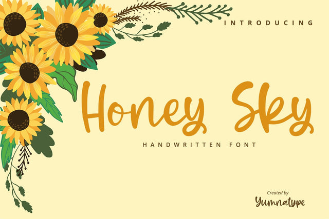 Honey Sky-Handwritten Font Font yumnatype 