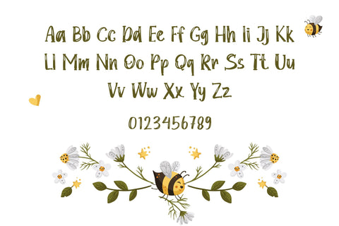 Honeybee Font (Cute Fonts, Craft Fonts, Cheap Fonts) Font Jupiter Studio Fonts 