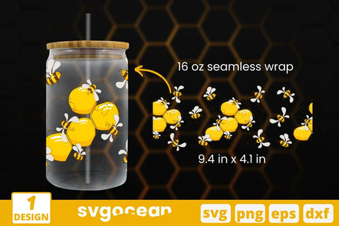 Honeycomb Can Glass Wrap SVG SVG SvgOcean 