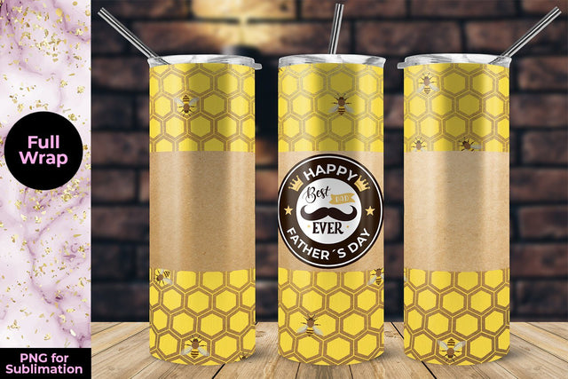 Honeycomb Happy Father´s Day 20oz Skinny Tumbler Wrap Sublimation Sublimation Sublimatiz Designs 