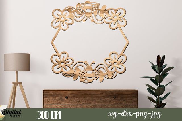 Honeycomb Laser Cut. Honeycomb Design Laser Cut. Honey Bee Silhouette SVG Evgenyia Guschina 