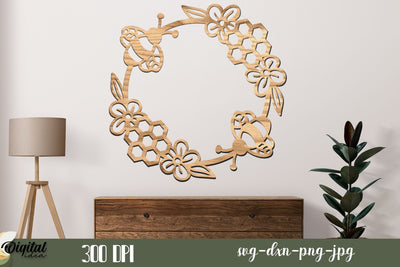 Honeycomb Laser Cut. Honeycomb Design Laser Cut. Honey Bee Silhouette SVG Evgenyia Guschina 