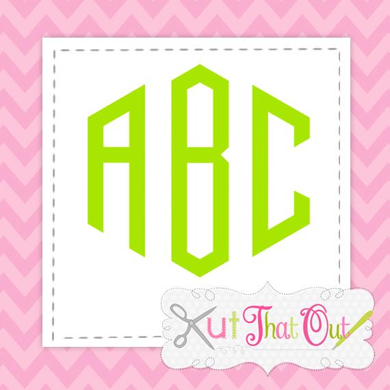Honeycomb Monogram Font SVG & DXF Cut File SVG Kut That Out 