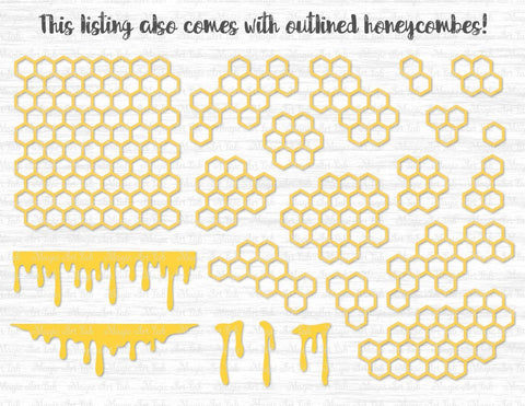 Honeycombs and dripping honey SVGs SVG MagicArtLab 