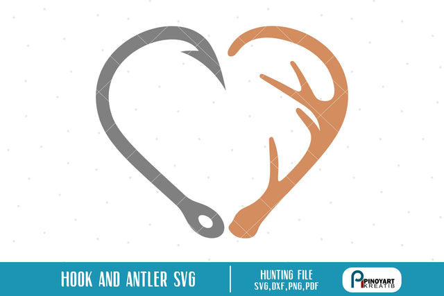 Hook and Antler Heart svg SVG Pinoyart Kreatib 
