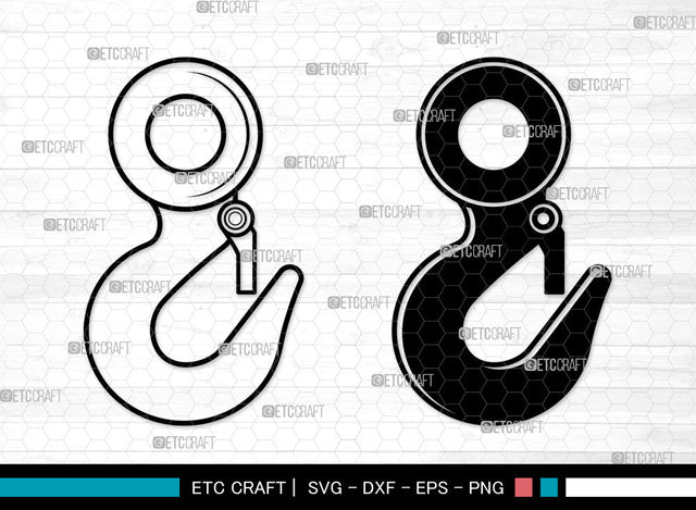 Hook Crane SVG, Hook Svg, Metal Hook Svg, Hoist Icon Svg, Lifting Hoist Svg, Hook Crane SVG ETC Craft 
