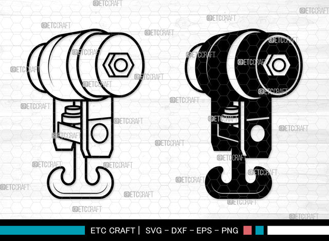 Hook Crane SVG, Hook Svg, Metal Hook Svg, Hoist Icon Svg, Lifting Hoist Svg, Hook Crane SVG ETC Craft 