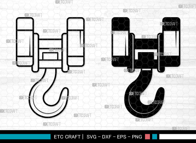 Hook Crane SVG, Hook Svg, Metal Hook Svg, Hoist Icon Svg, Lifting Hoist Svg, Hook Crane SVG ETC Craft 