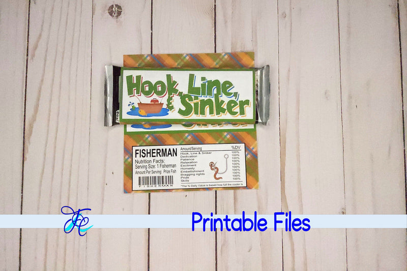 Hook Line Sinker Candy Bar Wrapper 3D Paper Family Creations 