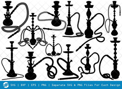 Hookah Pipe SVG Cut Files | Hookah Silhouette Bundle | Hookah Stencil Svg | Smoke Svg SVG ETC Craft 