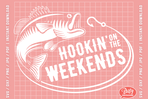 HOOKIN ON THE WEEKENDS | fishing, fisherman SVG SVG Partypantaloons 